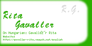 rita gavaller business card